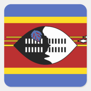 Pegatina Cuadrada Bandera de Suazilandia