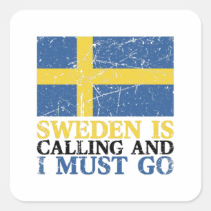 Pegatina Cuadrada Bandera de Suecia