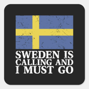 Pegatina Cuadrada Bandera de Suecia
