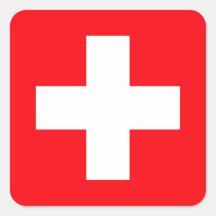 Pegatina Cuadrada Bandera de Suiza