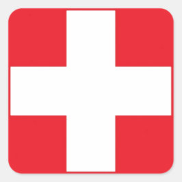 Pegatina Cuadrada Bandera de Suiza