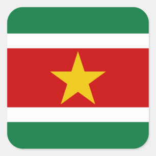Pegatina Cuadrada Bandera de Surinam