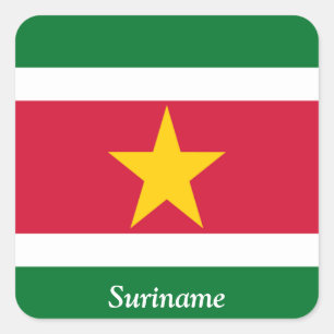 Pegatina Cuadrada Bandera de Suriname