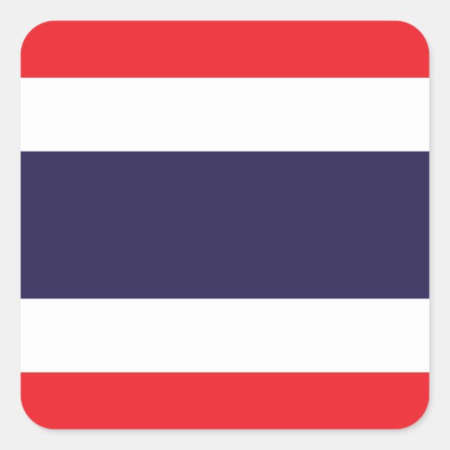 Pegatina Cuadrada Bandera de Tailandia (Anverso)