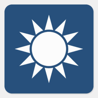 Pegatina Cuadrada Bandera de Taiwán "clásica"