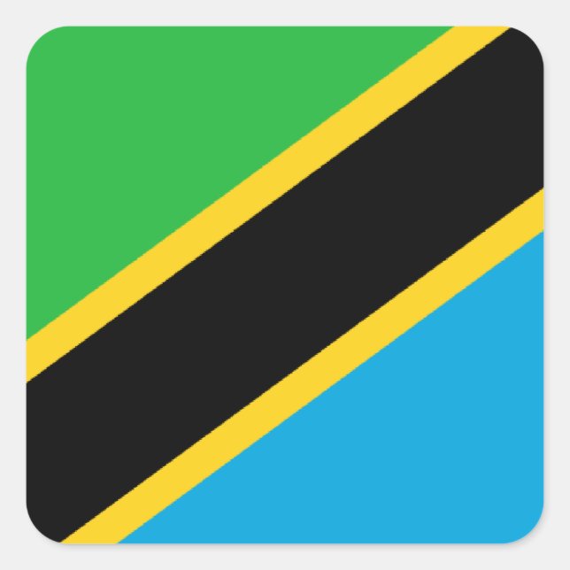 Pegatina Cuadrada Bandera de Tanzania