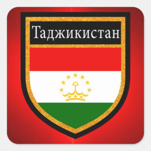Pegatina Cuadrada Bandera de Tayikistán