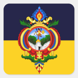 Pegatina Cuadrada Bandera de Tegucigalpa, Honduras