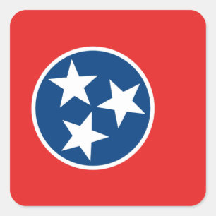 Pegatina Cuadrada Bandera de Tennessee