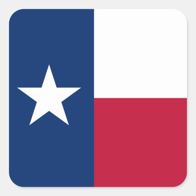 Pegatina Cuadrada Bandera de Texas (Anverso)