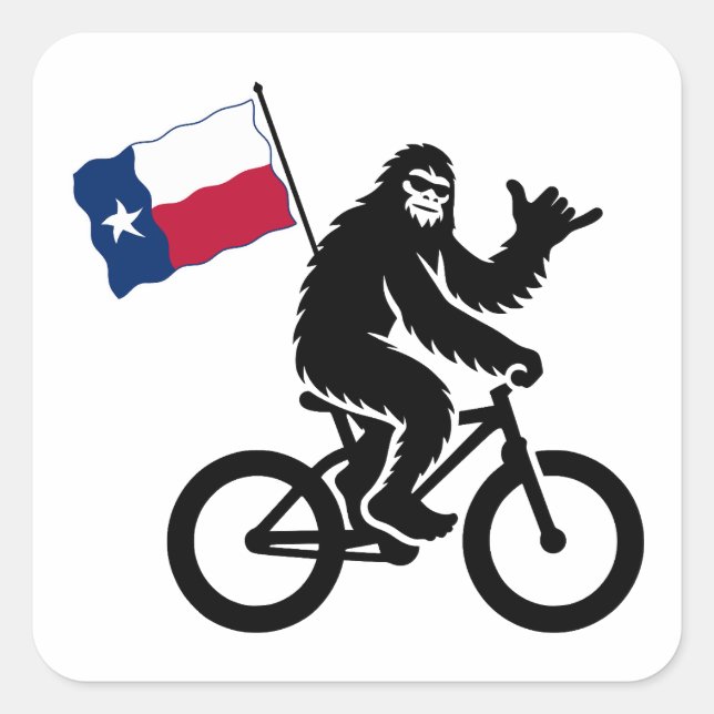 Pegatina Cuadrada Bandera de Texas para montar en bicicleta (Anverso)