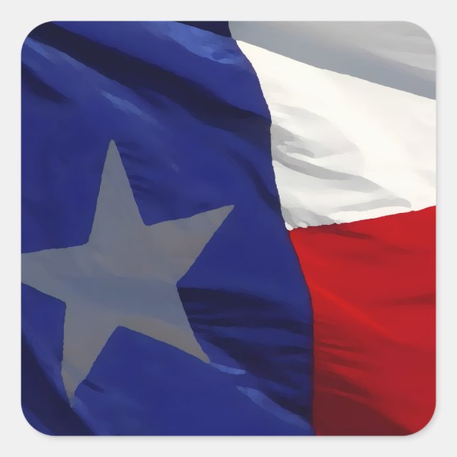 Pegatina Cuadrada Bandera de Texas Pop Art (Anverso)