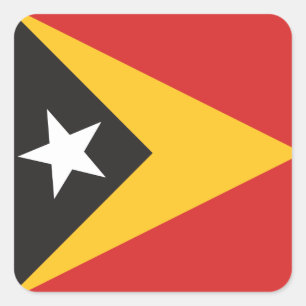 Pegatina Cuadrada Bandera de Timor Oriental