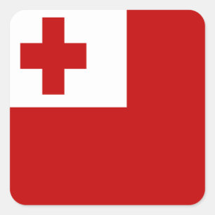 PEGATINA CUADRADA BANDERA DE TONGA