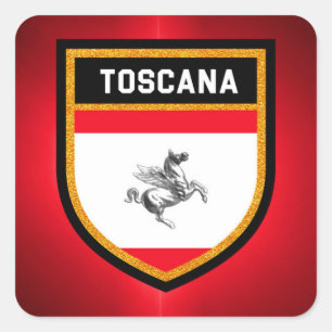 Pegatina Cuadrada Bandera de Toscana
