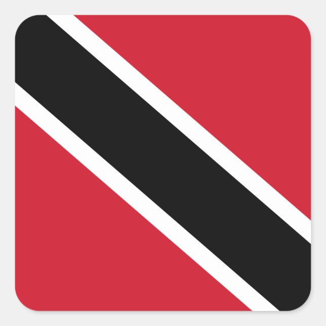Pegatina Cuadrada Bandera de Trinidad y Tobago (Anverso)