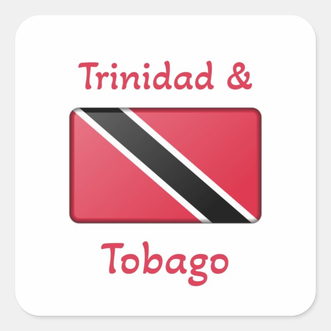 Pegatina Cuadrada Bandera de Trinidad y Tobago (Anverso)