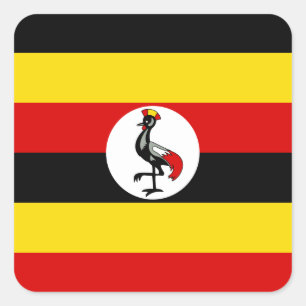 Pegatina Cuadrada Bandera de Uganda