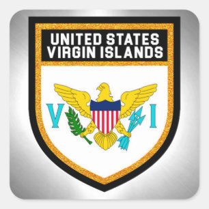 Pegatina Cuadrada Bandera de United States Virgin Islands
