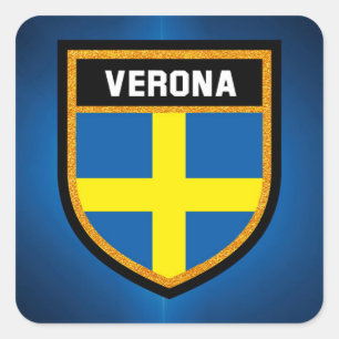 Pegatina Cuadrada Bandera de Verona