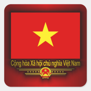 Pegatina Cuadrada Bandera de Vietnam