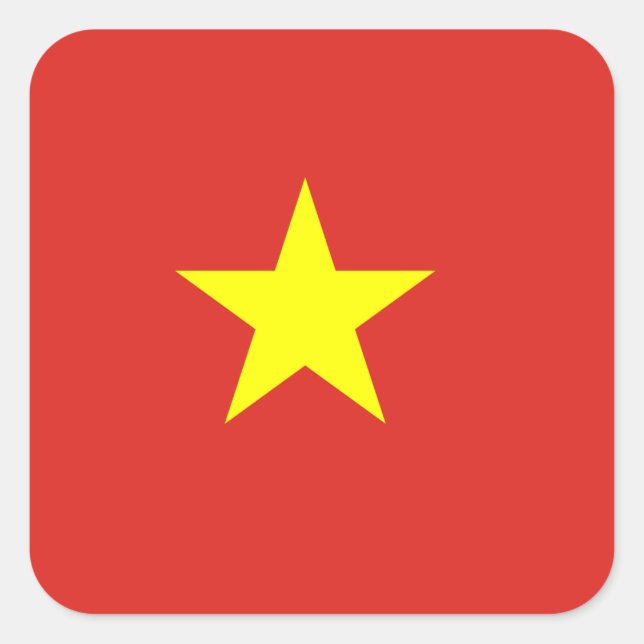 Pegatina Cuadrada Bandera de Vietnam (Anverso)