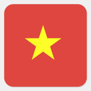 Pegatina Cuadrada Bandera de Vietnam