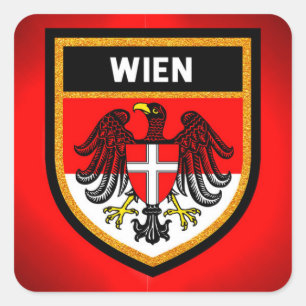 Pegatina Cuadrada Bandera de Wien