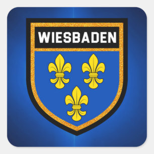 Pegatina Cuadrada Bandera de Wiesbaden