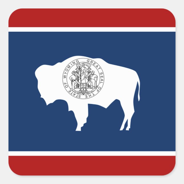 Pegatina Cuadrada Bandera de Wyoming (Anverso)