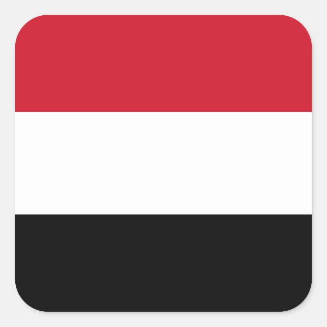 Pegatina Cuadrada Bandera de Yemen (Anverso)