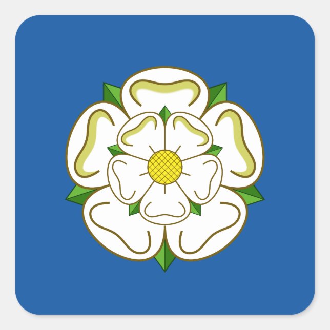 Pegatina Cuadrada Bandera de Yorkshire (Anverso)