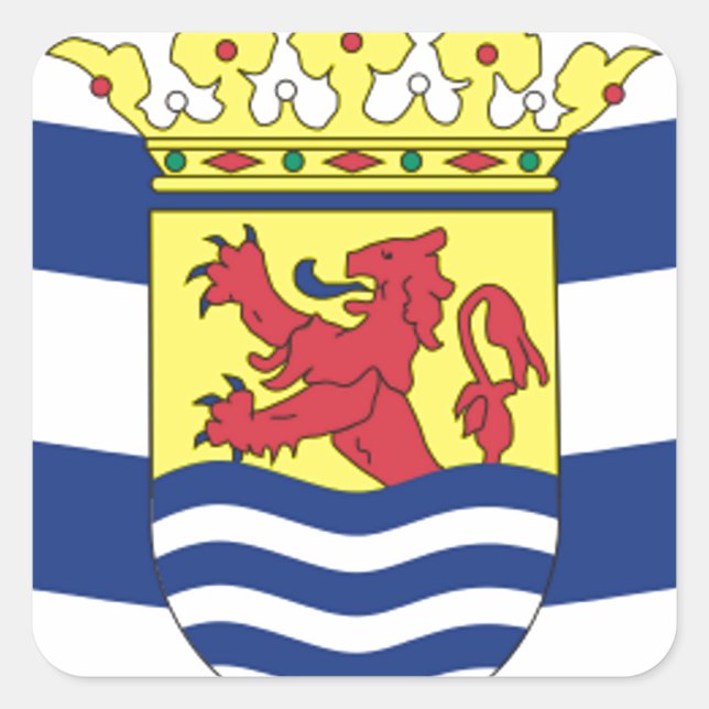 Pegatina Cuadrada Bandera de Zelanda (Anverso)