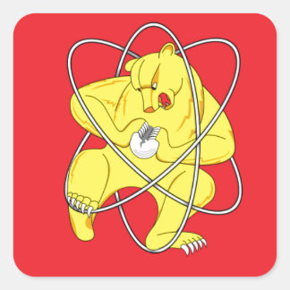 Pegatina Cuadrada Bandera de Zheleznogorsk