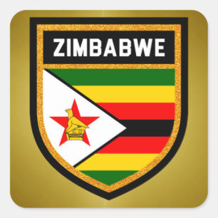 Pegatina Cuadrada Bandera de Zimbabue