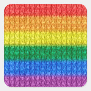 Pegatina Cuadrada Bandera del arco iris Trazos sin fisuras