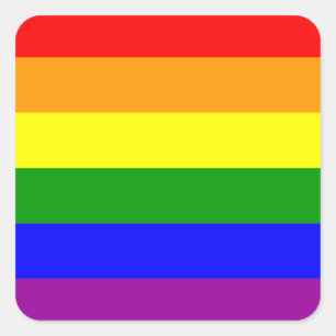 Pegatina Cuadrada Bandera del arcoíris del Orgullo Gay