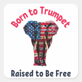 Pegatina Cuadrada Bandera del elefante Estados Unidos