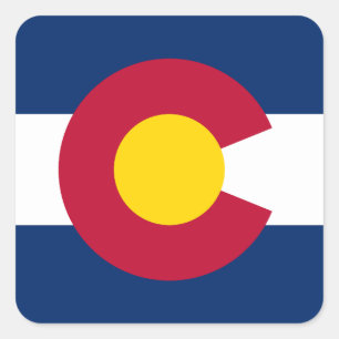 Pegatina Cuadrada Bandera del estado de Colorado