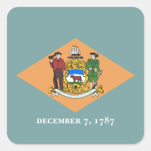 Pegatina Cuadrada Bandera del Estado de Delaware