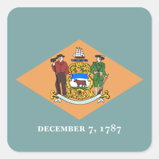 Pegatina Cuadrada Bandera del estado de Delaware The Diamond US
