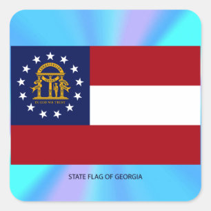 Pegatina Cuadrada Bandera del Estado de Georgia