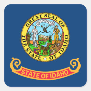 Pegatina Cuadrada Bandera del estado de Idaho