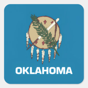 Pegatina Cuadrada bandera del estado de Oklahoma