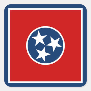 Pegatina Cuadrada Bandera del estado de Tennessee