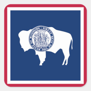 Pegatina Cuadrada Bandera del estado de Wyoming