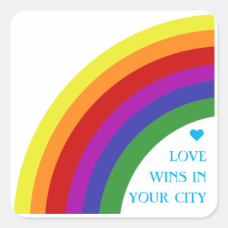 Pegatina Cuadrada Bandera del Orgullo Arcoiris