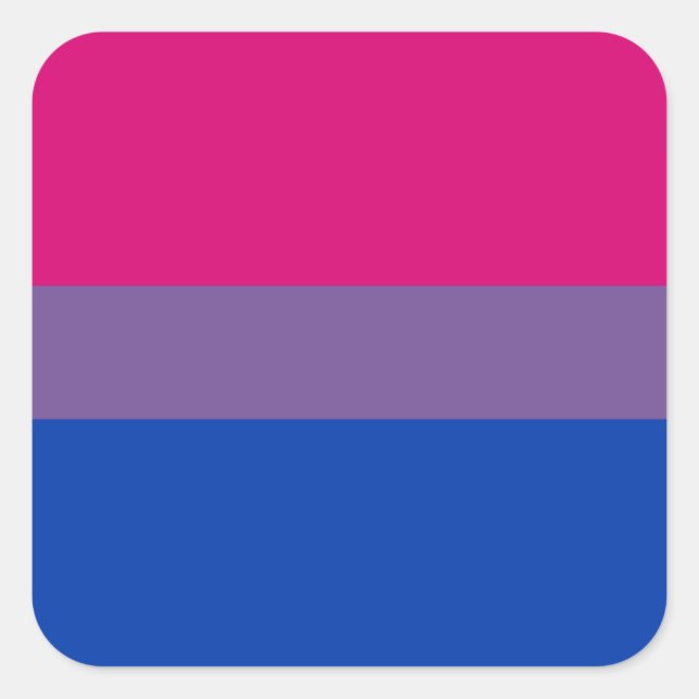 Pegatina Cuadrada Bandera del Orgullo Bisexual (Anverso)
