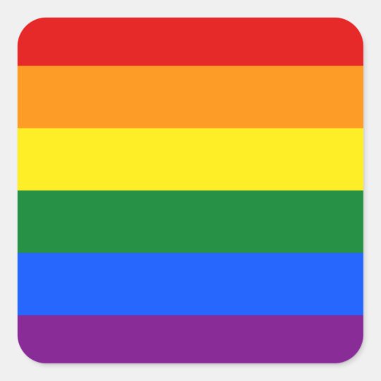 Pegatina Cuadrada Bandera Del Orgullo Gay Arcoiris Lgbt Zazzle Es