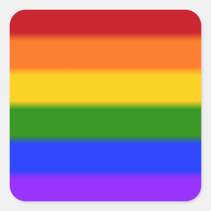 Pegatina Cuadrada Bandera del orgullo gay caído